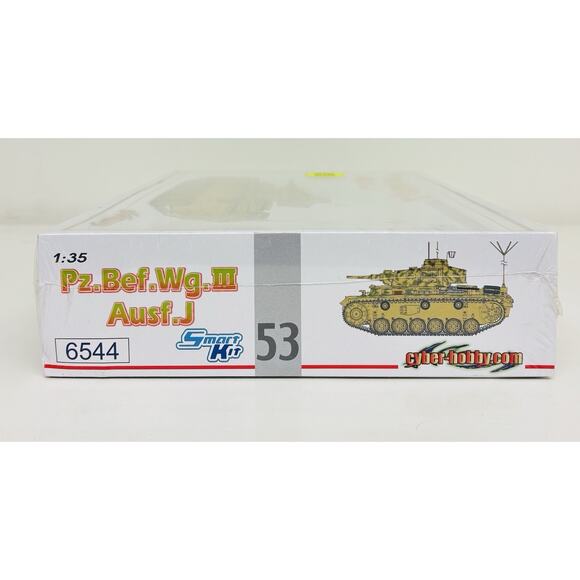 6544 - 1/35 Pz.Bef.Wg.III Panzer III Command Tank Ausf.J  Dragon Cyber Hobby Pz.Bef.Wg.III Ausf.J 1:35 Plastic Model Kit 6544 Sealed
